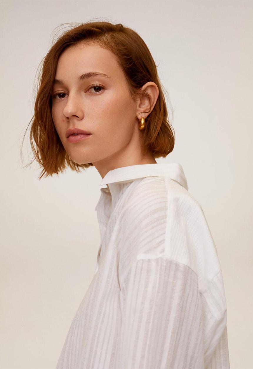 MANGO - Shirt dad - white