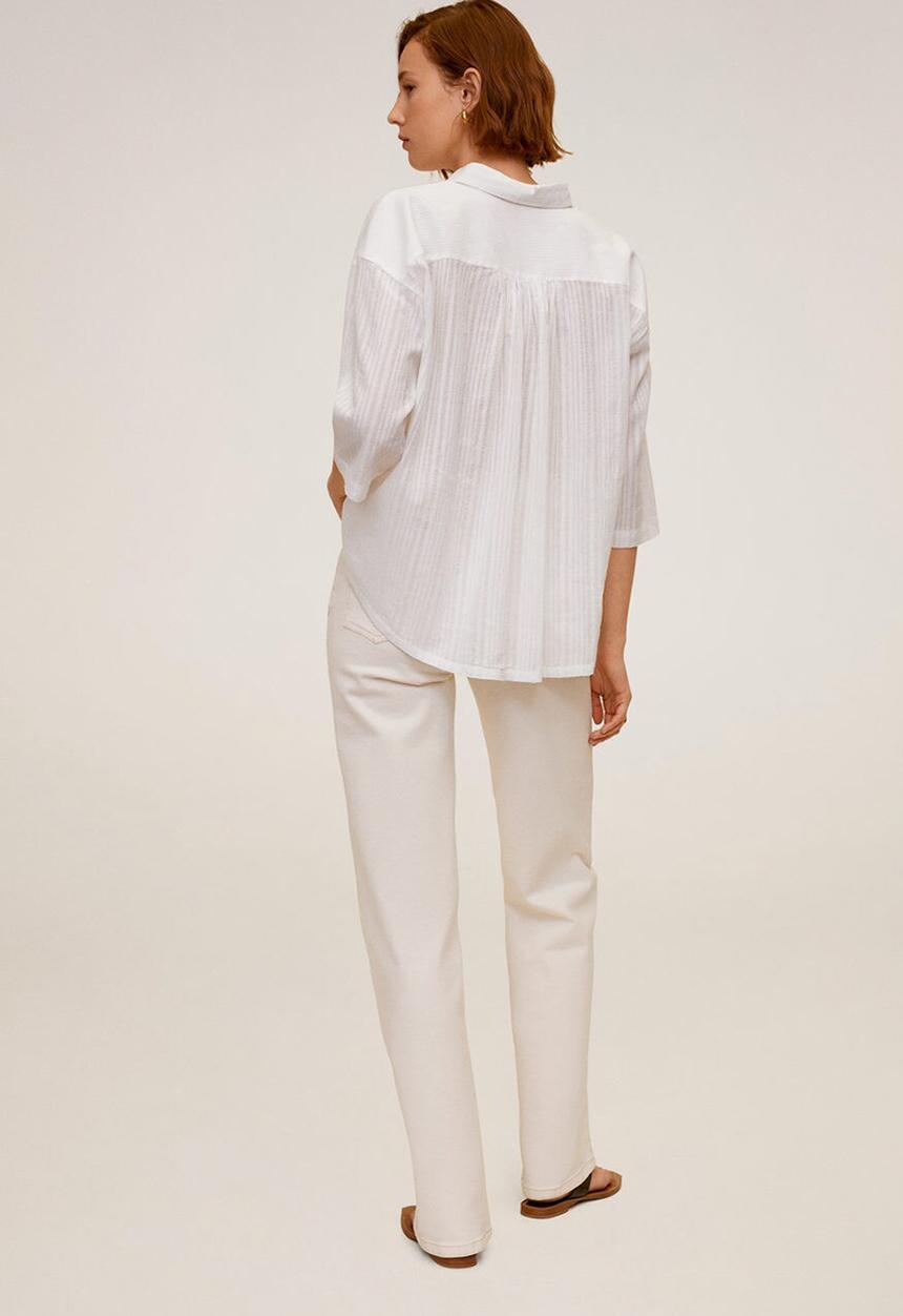 MANGO - Shirt dad - white