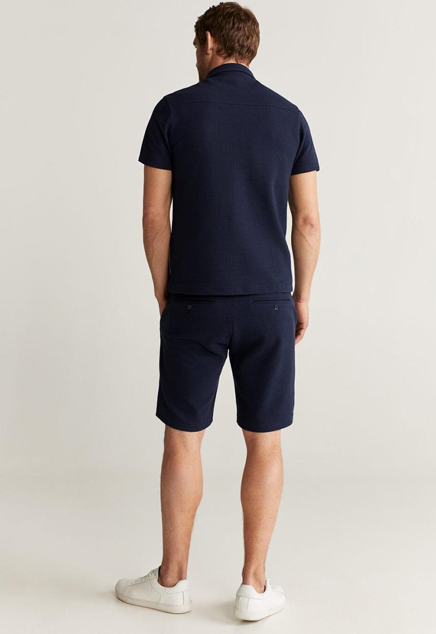MANGO - Bermuda neon shorts - navy