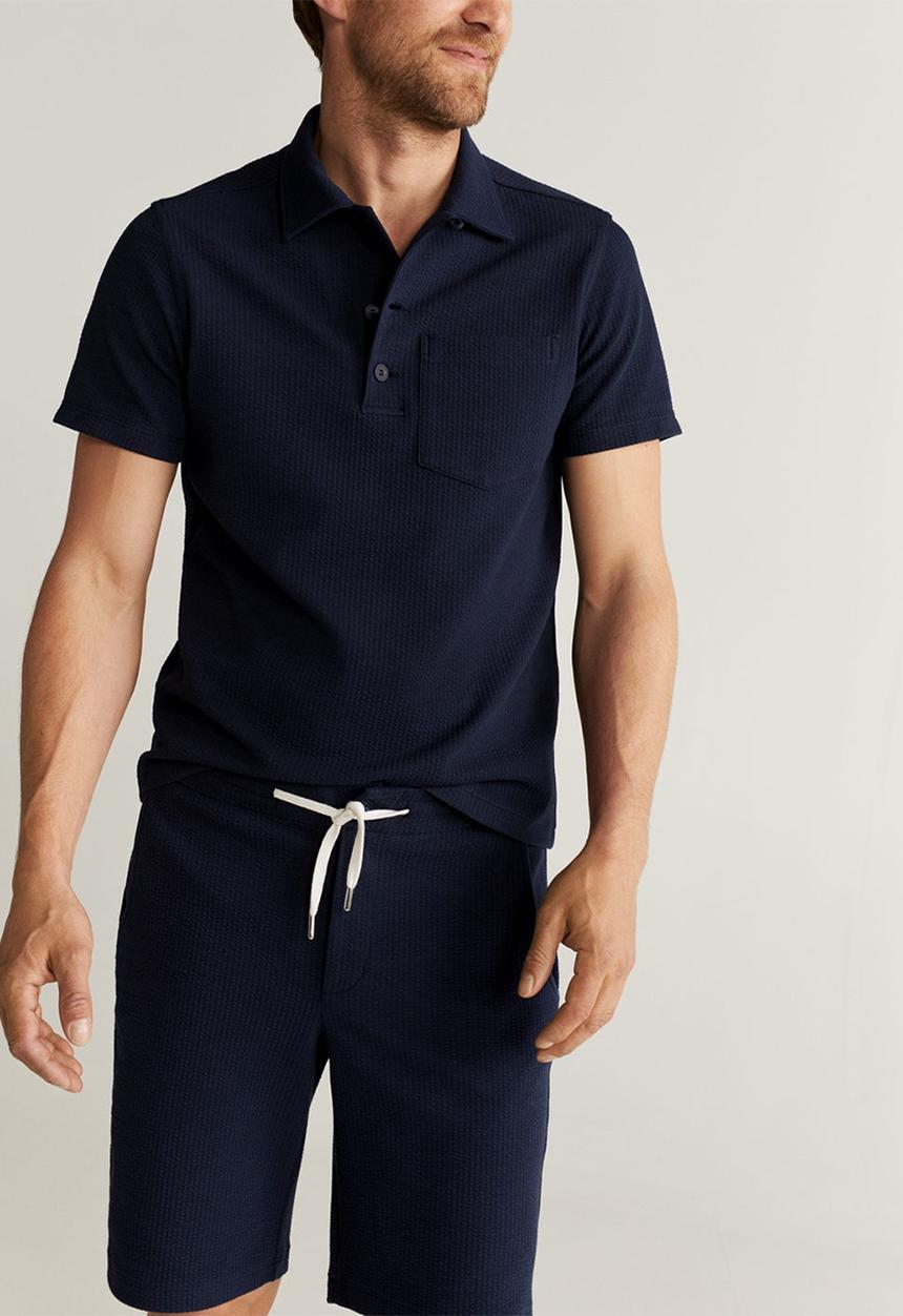 MANGO - Bermuda neon shorts - navy