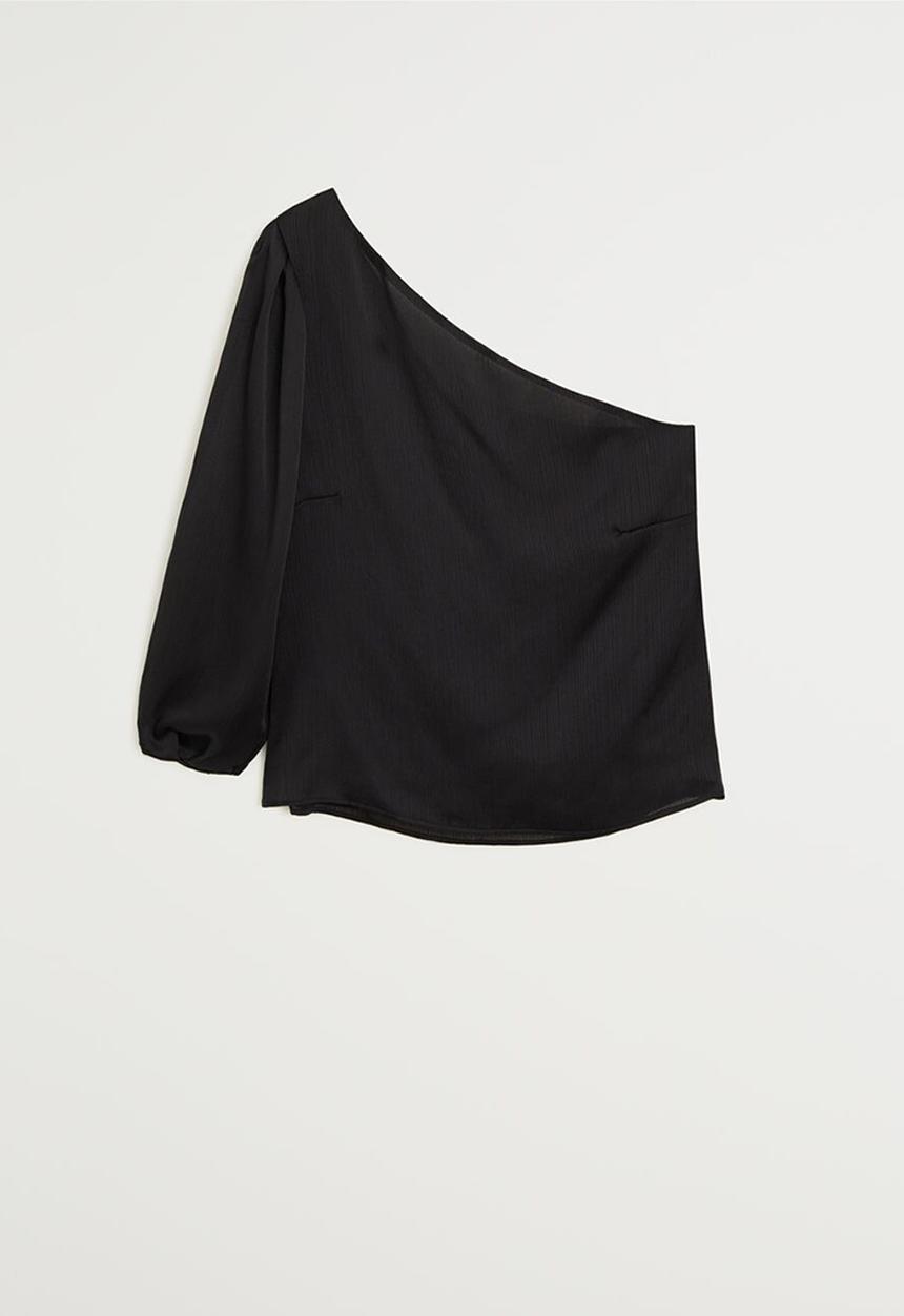 MANGO - Blouse lai - black