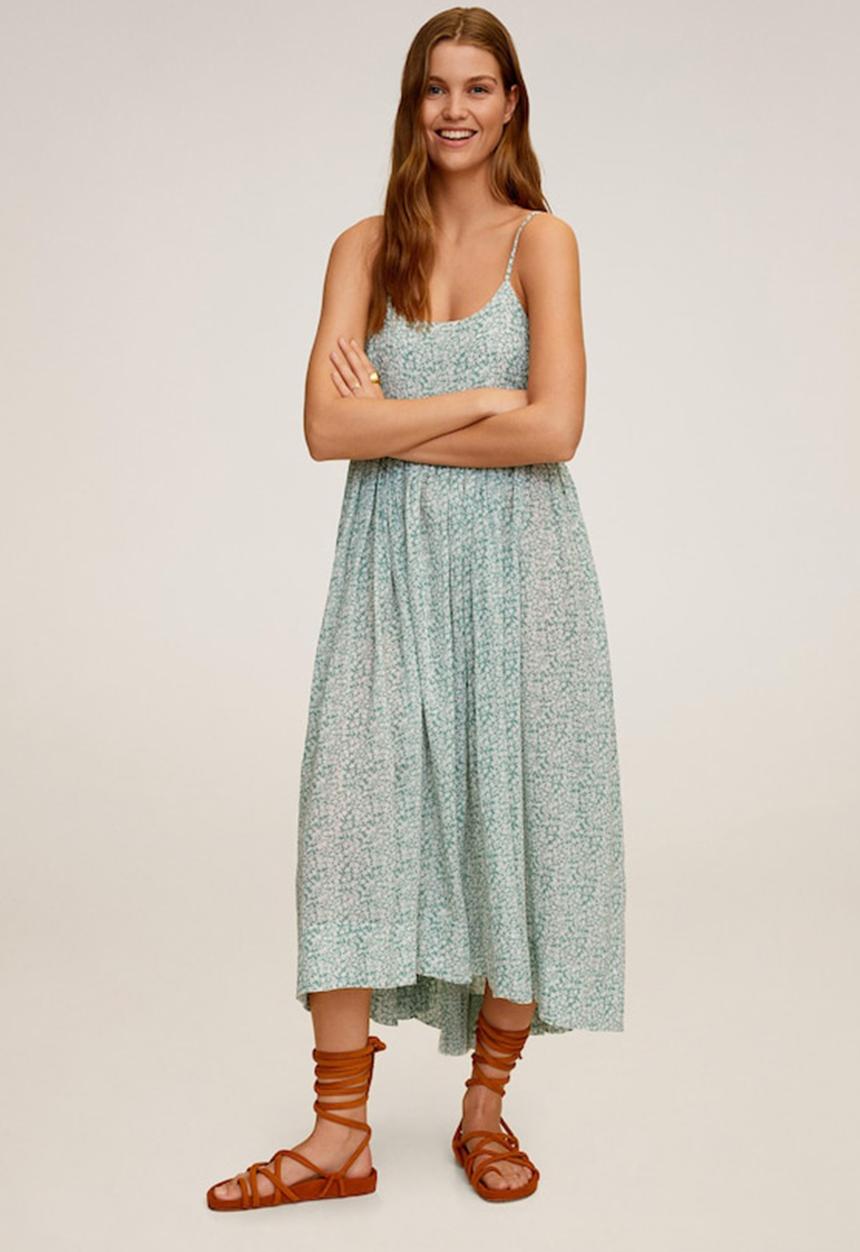MANGO - Orange dress - green