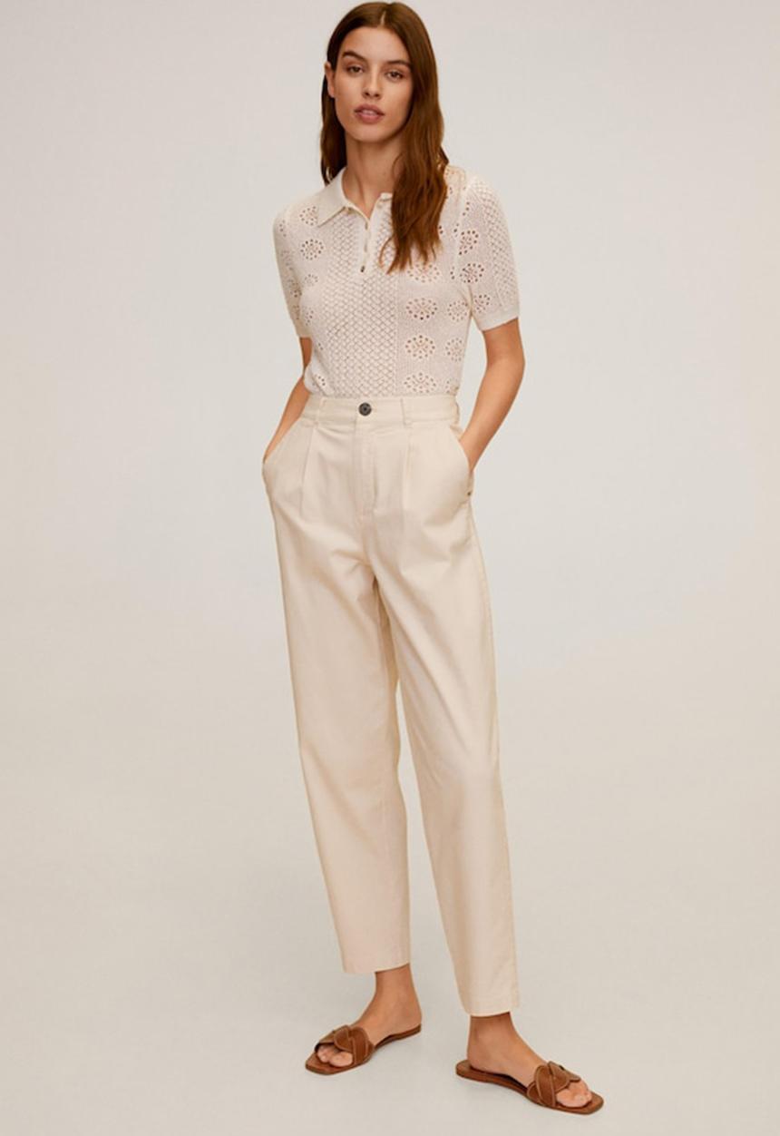 MANGO - Dama polo shirt - light beige