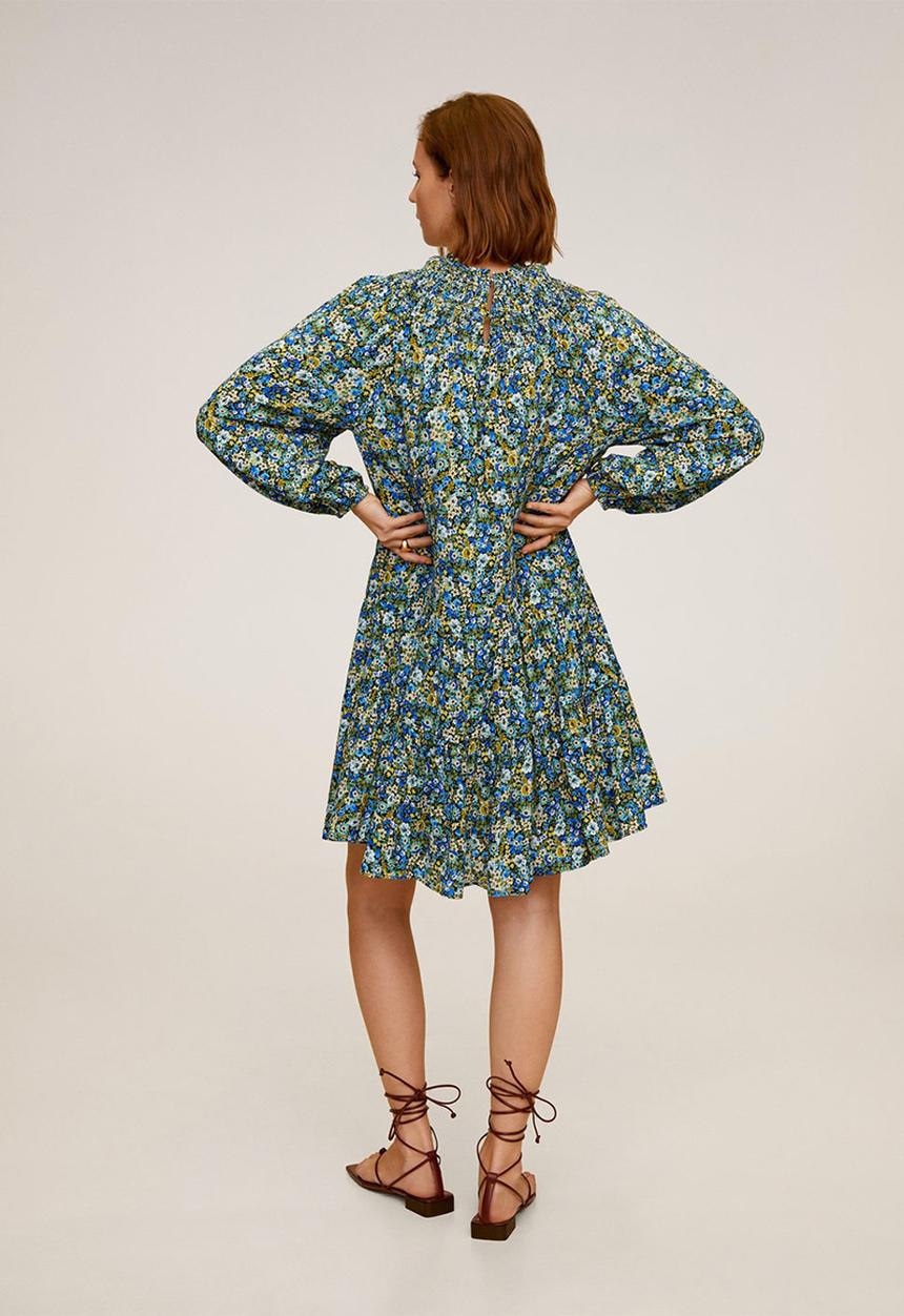MANGO - Dress valen - blue & green 