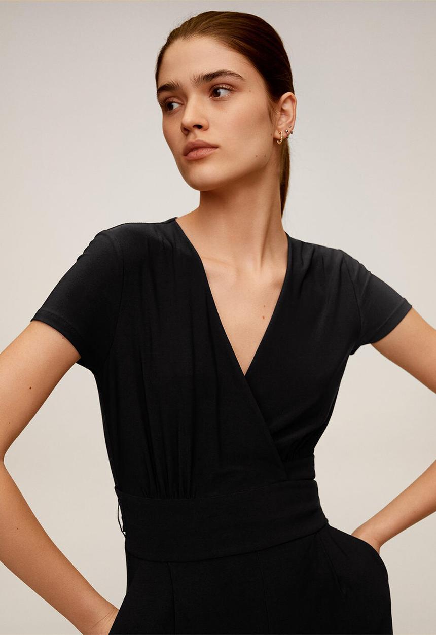 MANGO - Jumpsuit palm - black
