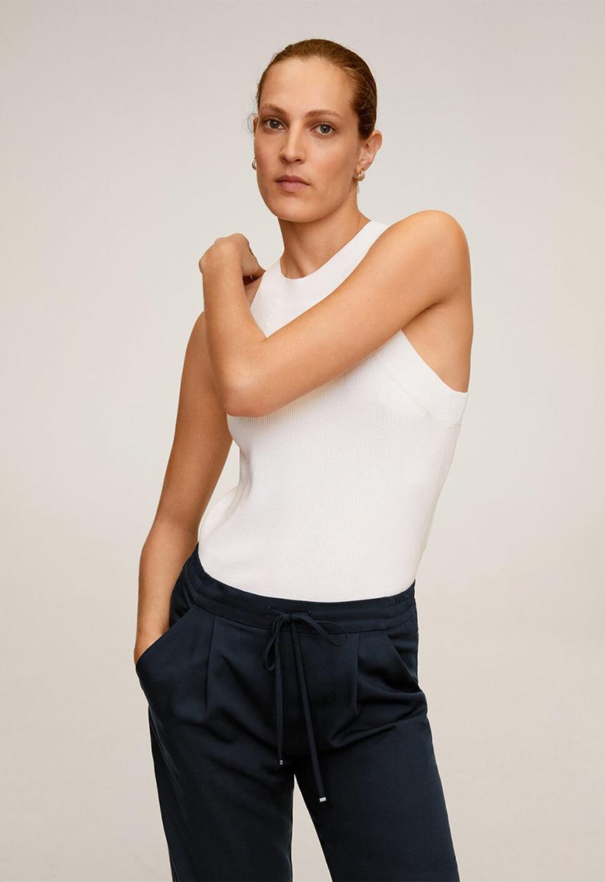 MANGO - Fluido trousers - navy