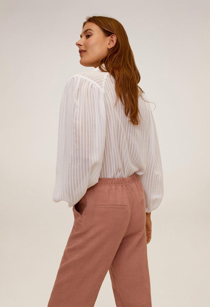 MANGO - Trousers linen - pink