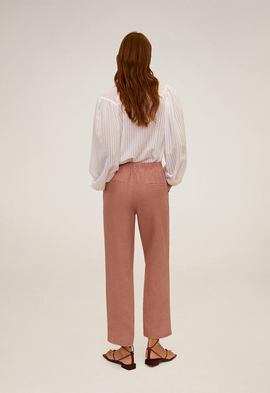 MANGO - Trousers linen - pink