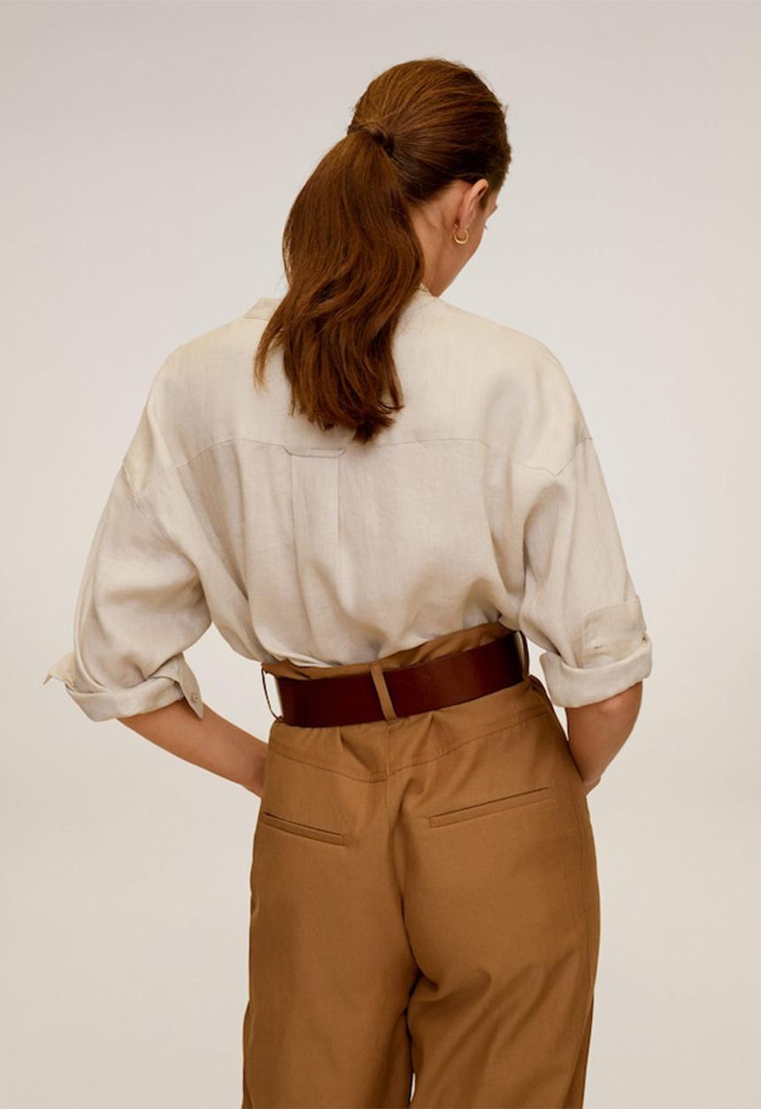 MANGO - Shirt liniki - neutral
