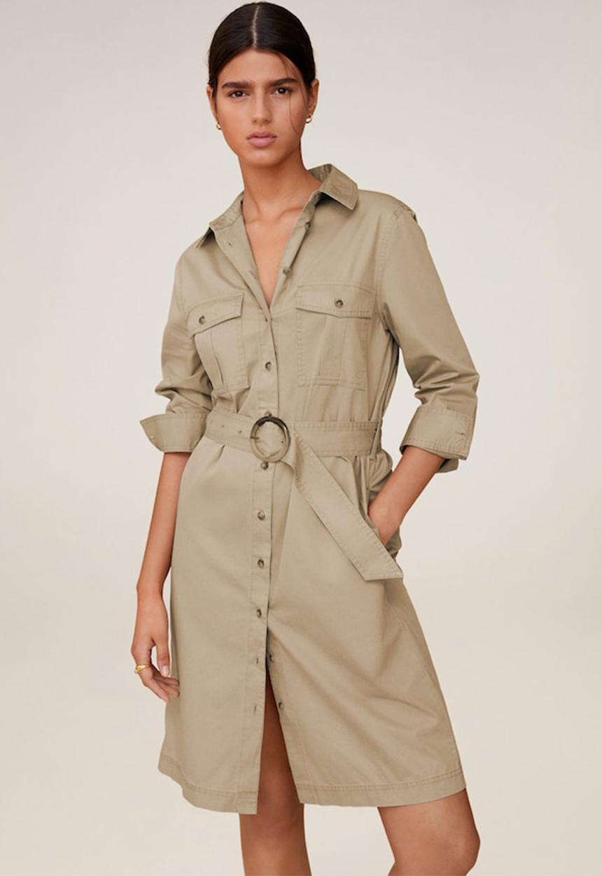 MANGO - Seul dress - brown