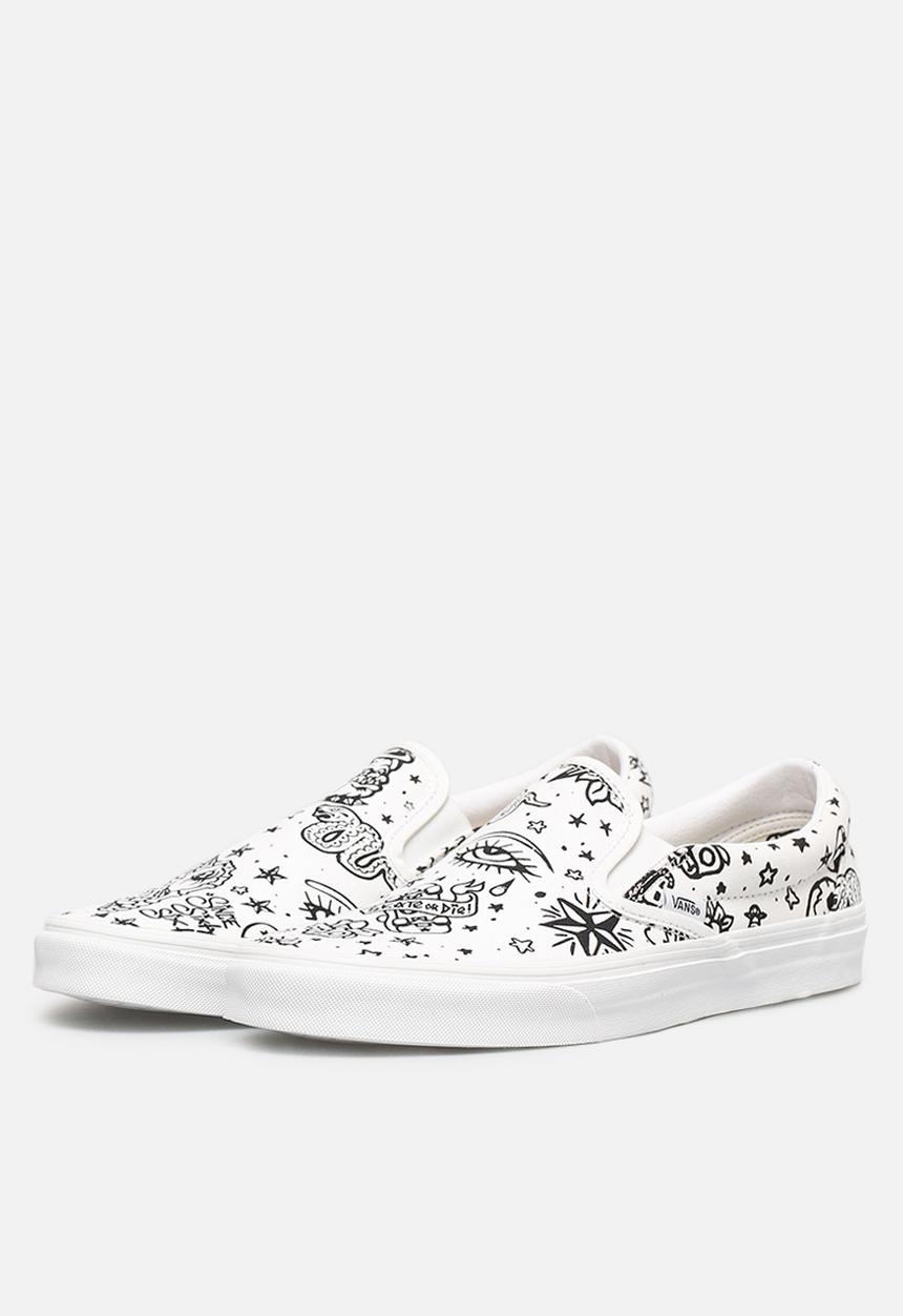 Vans - Classic Slip-On - (u-color) tattoo/true white