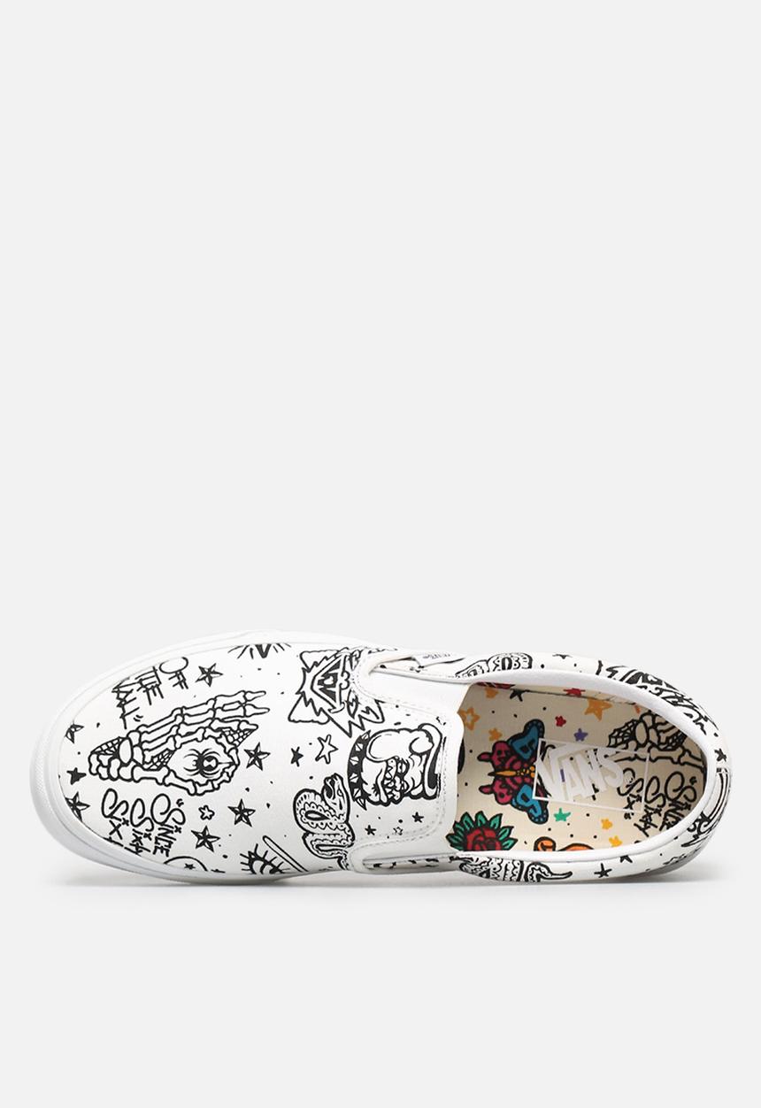 Vans - Classic Slip-On - (u-color) tattoo/true white