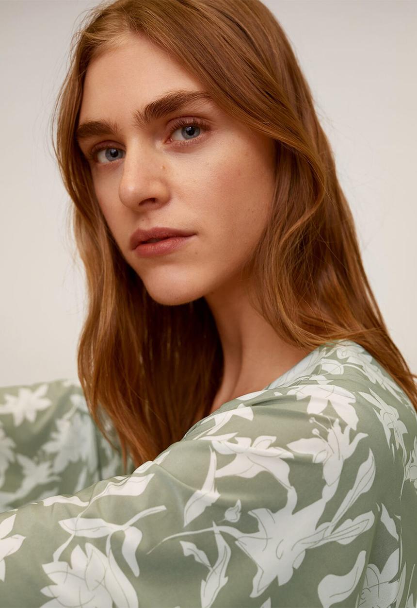 MANGO - Dotty dress - green