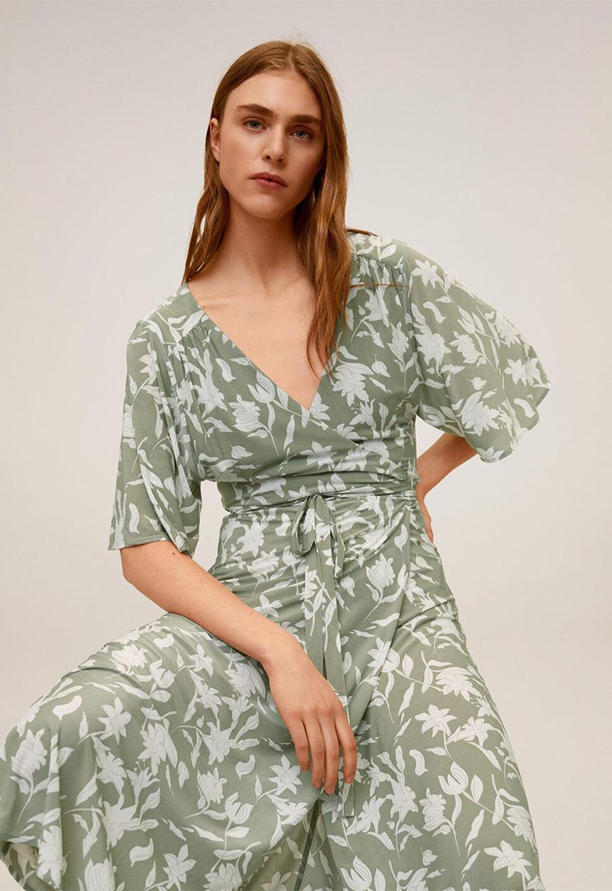 MANGO - Dotty dress - green