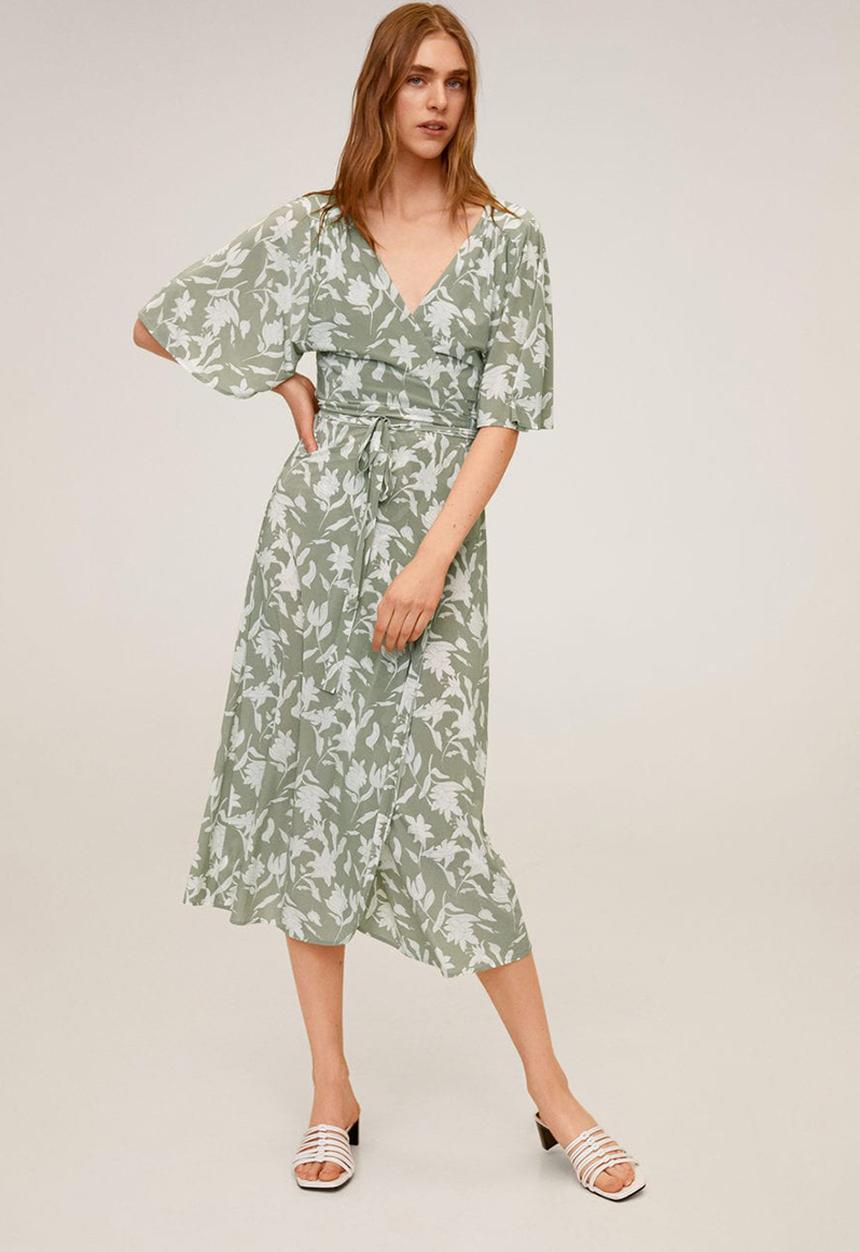 MANGO - Dotty dress - green