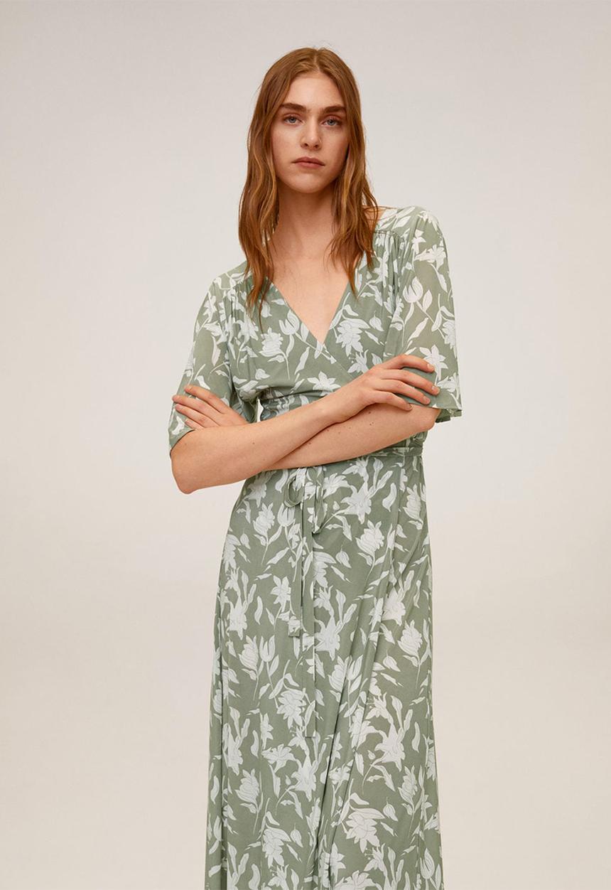 MANGO - Dotty dress - green
