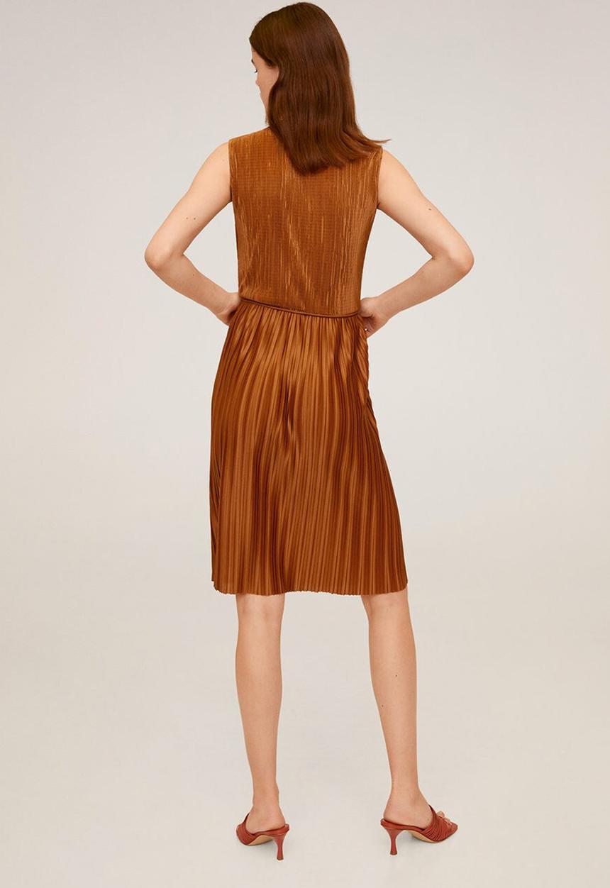 MANGO - Plet dress - bronze