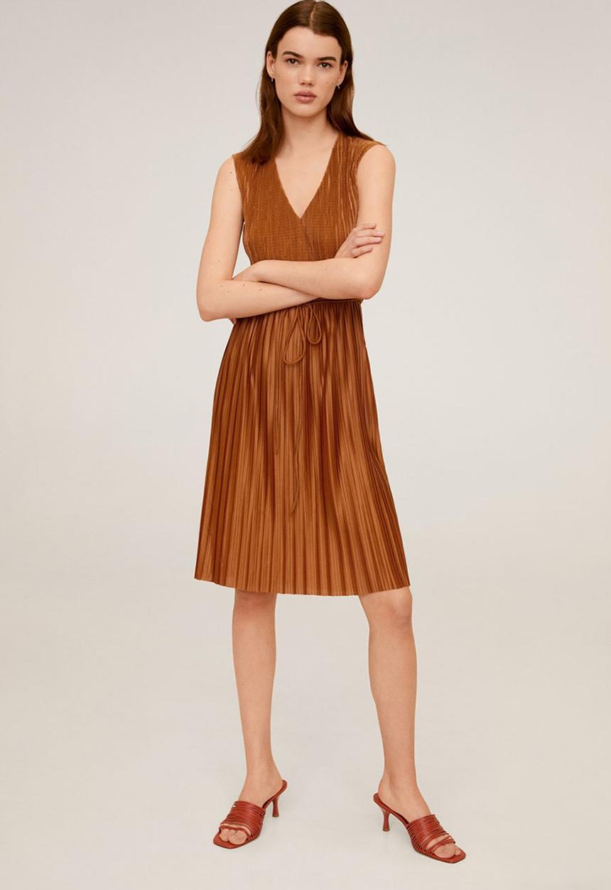 MANGO - Plet dress - bronze