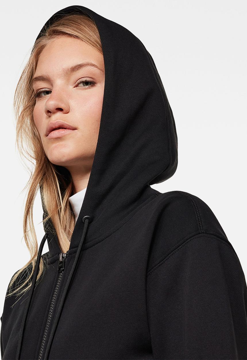 G-STAR - Premium core hoodie zip thru sweat long sleeve - black