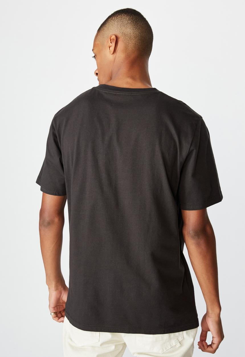 Cotton On - Tbar collab pop culture T-shirt - washed black