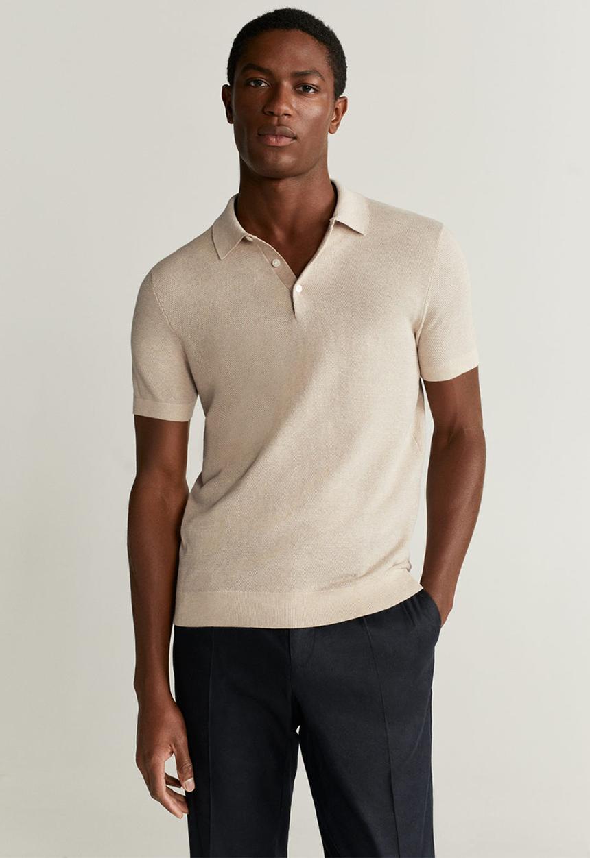 MANGO - Pixel polo shirt - beige