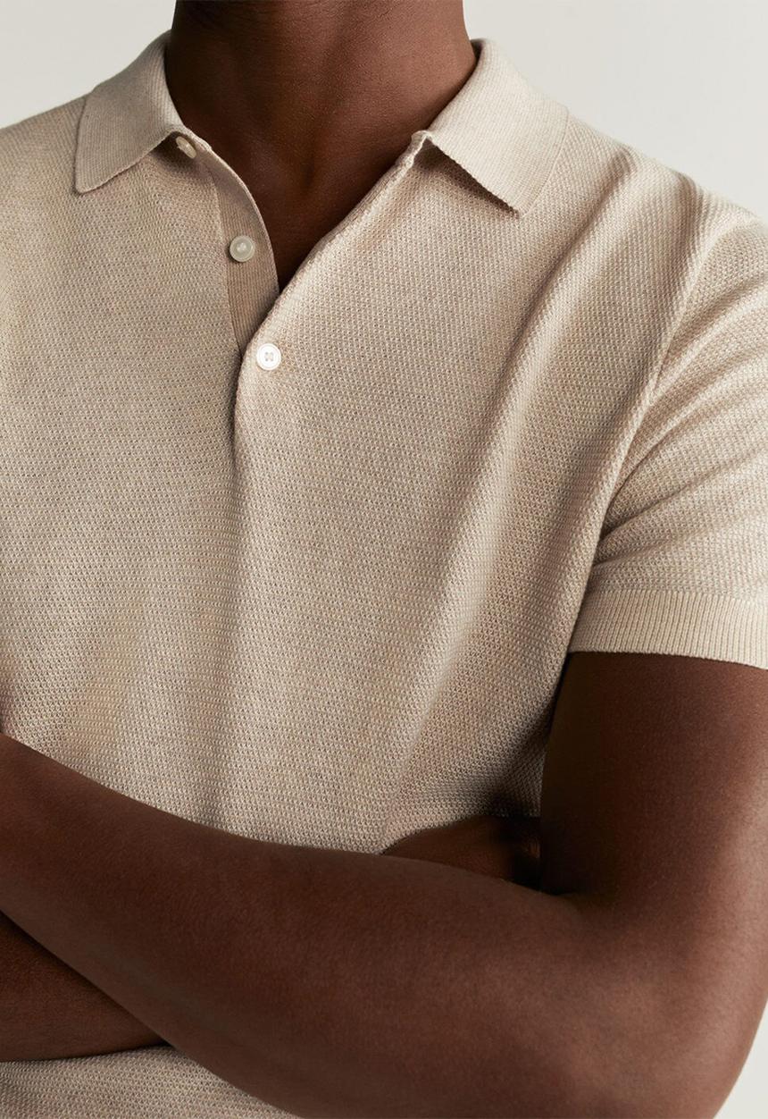 MANGO - Pixel polo shirt - beige