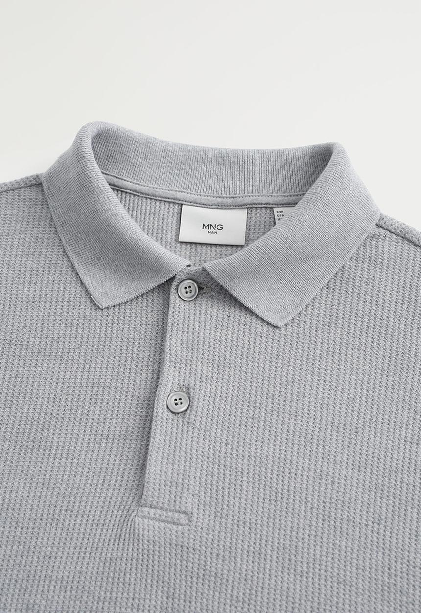 MANGO - Gofre polo shirt - grey