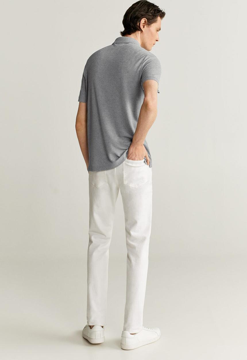 MANGO - Gofre polo shirt - grey