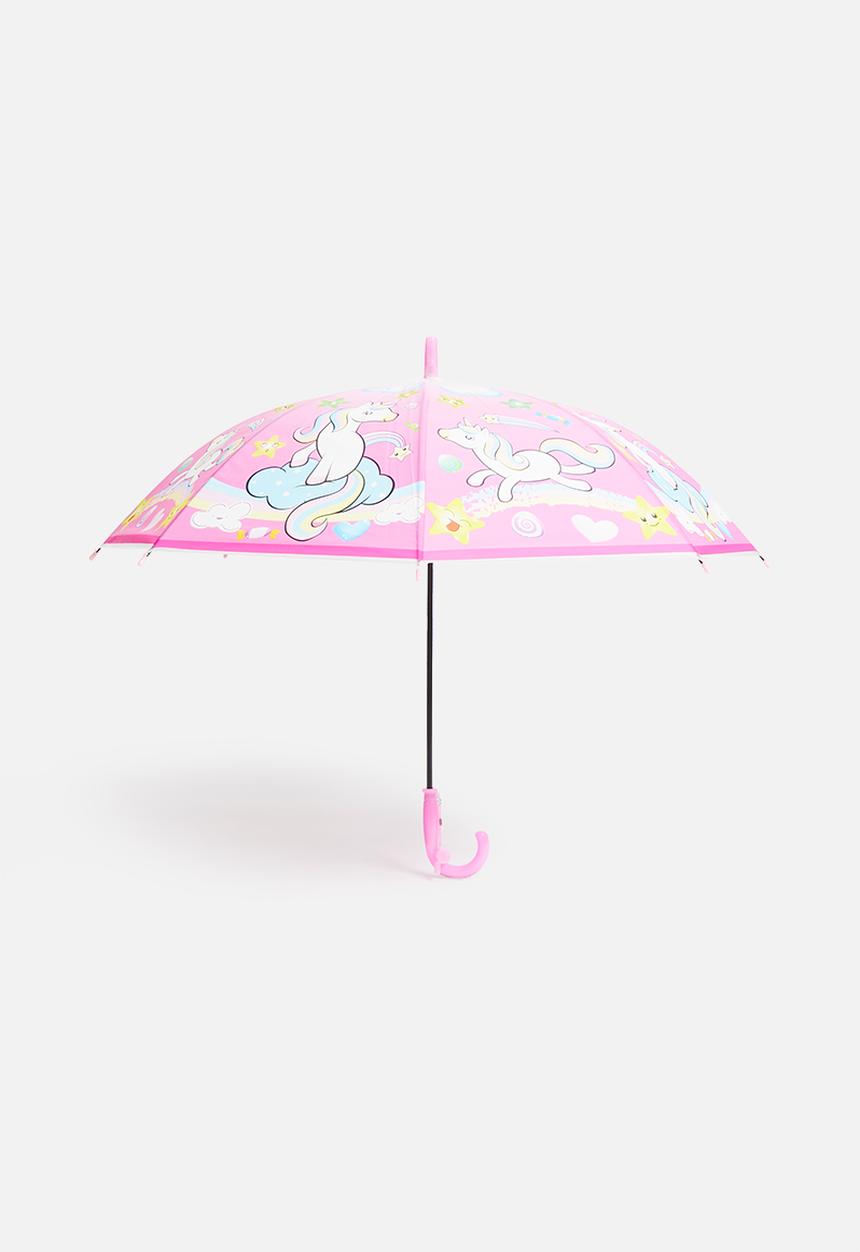 Cool Kids - Kids unicorn 8-panel umbrella & whistle - pink