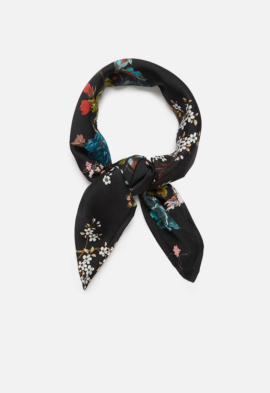 Superbalist - Square floral print neckerchief - black