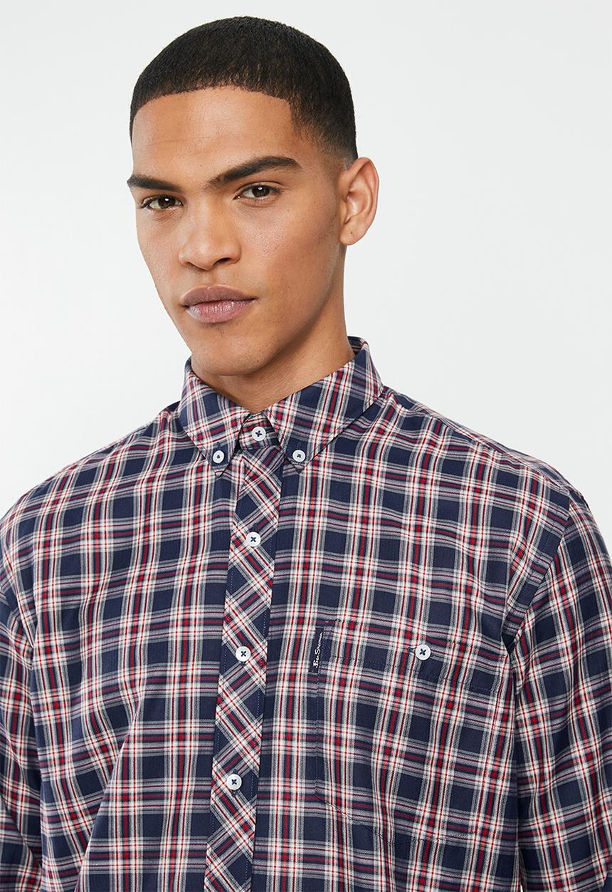 Ben Sherman - Check long sleeve shirt - navy