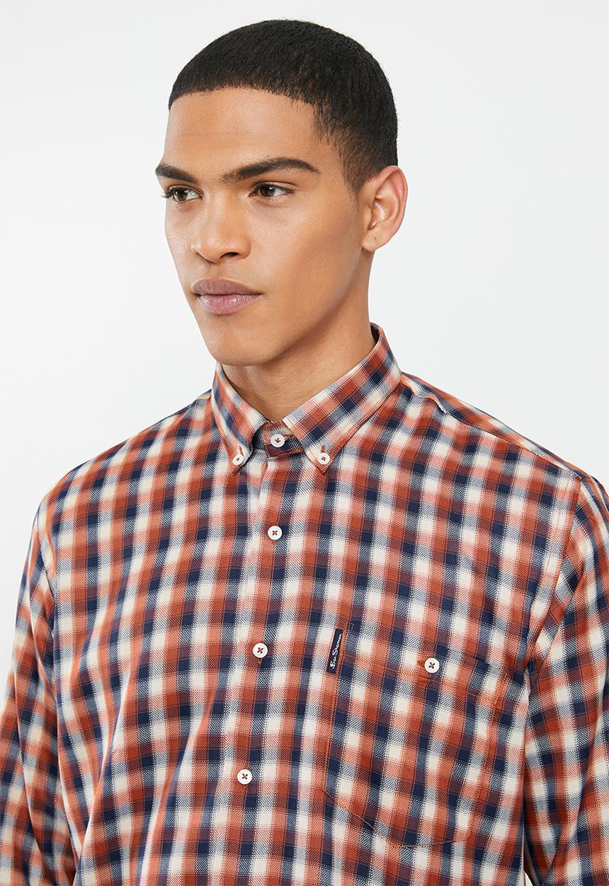 Ben Sherman - Check long sleeve shirt - orange