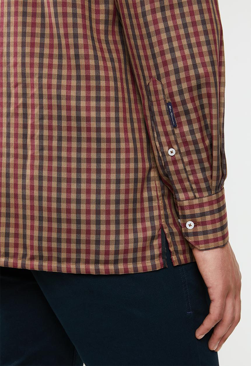 Ben Sherman - Check long sleeve shirt - red & brown 