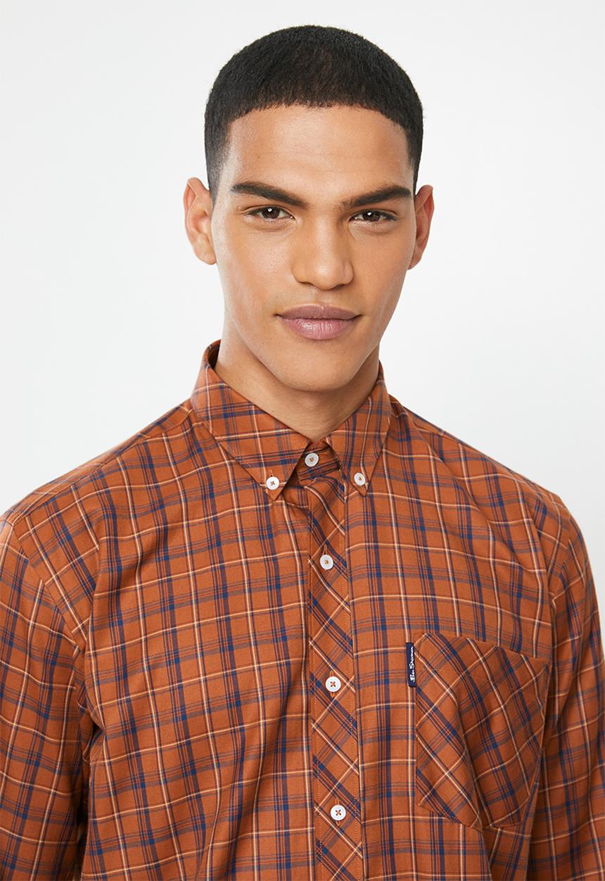 Ben Sherman - Check ls shirt - orange