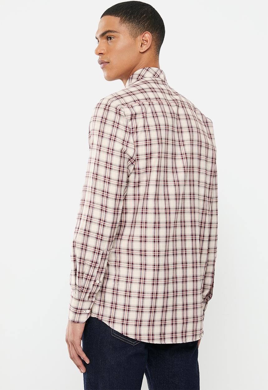 Ben Sherman - Check long sleeve shirt - off white