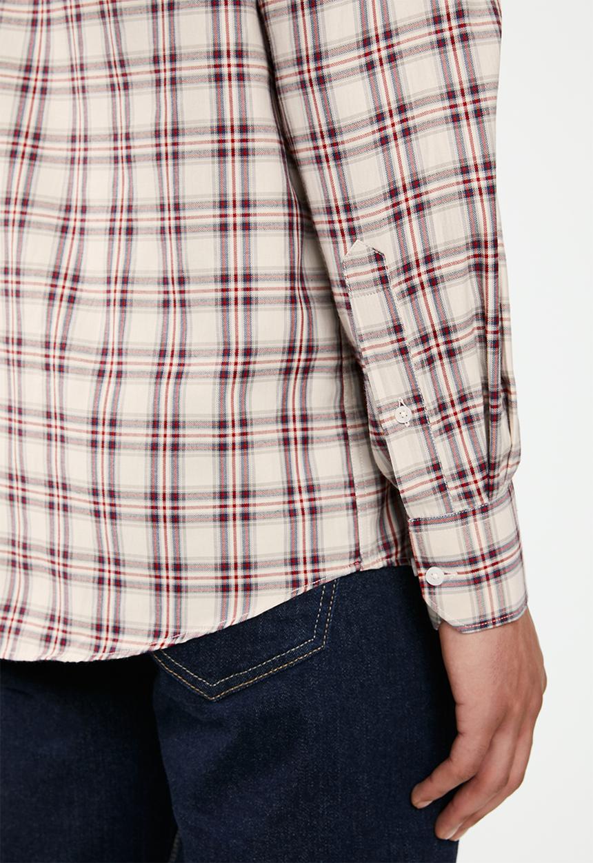 Ben Sherman - Check long sleeve shirt - off white