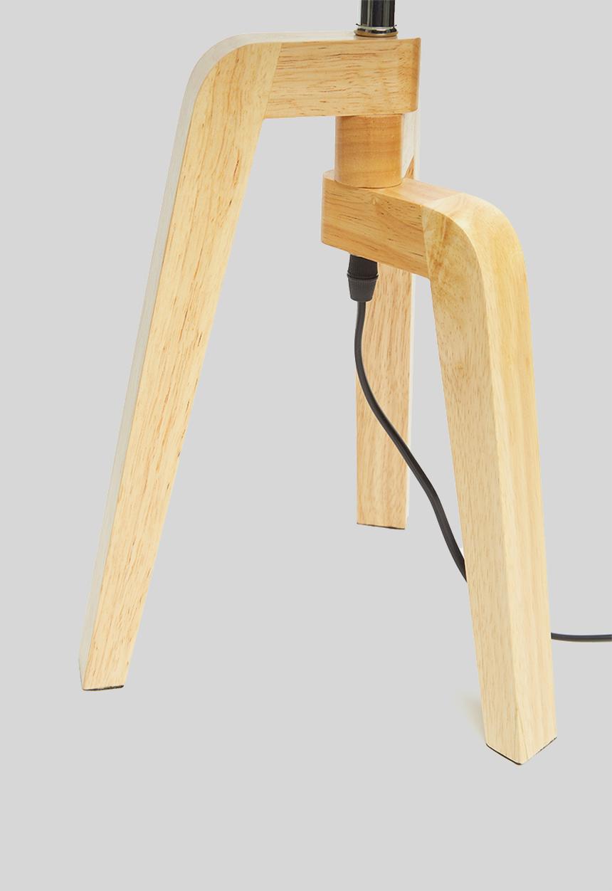 Sixth Floor - Wooden tri-table lamp - white & natural
