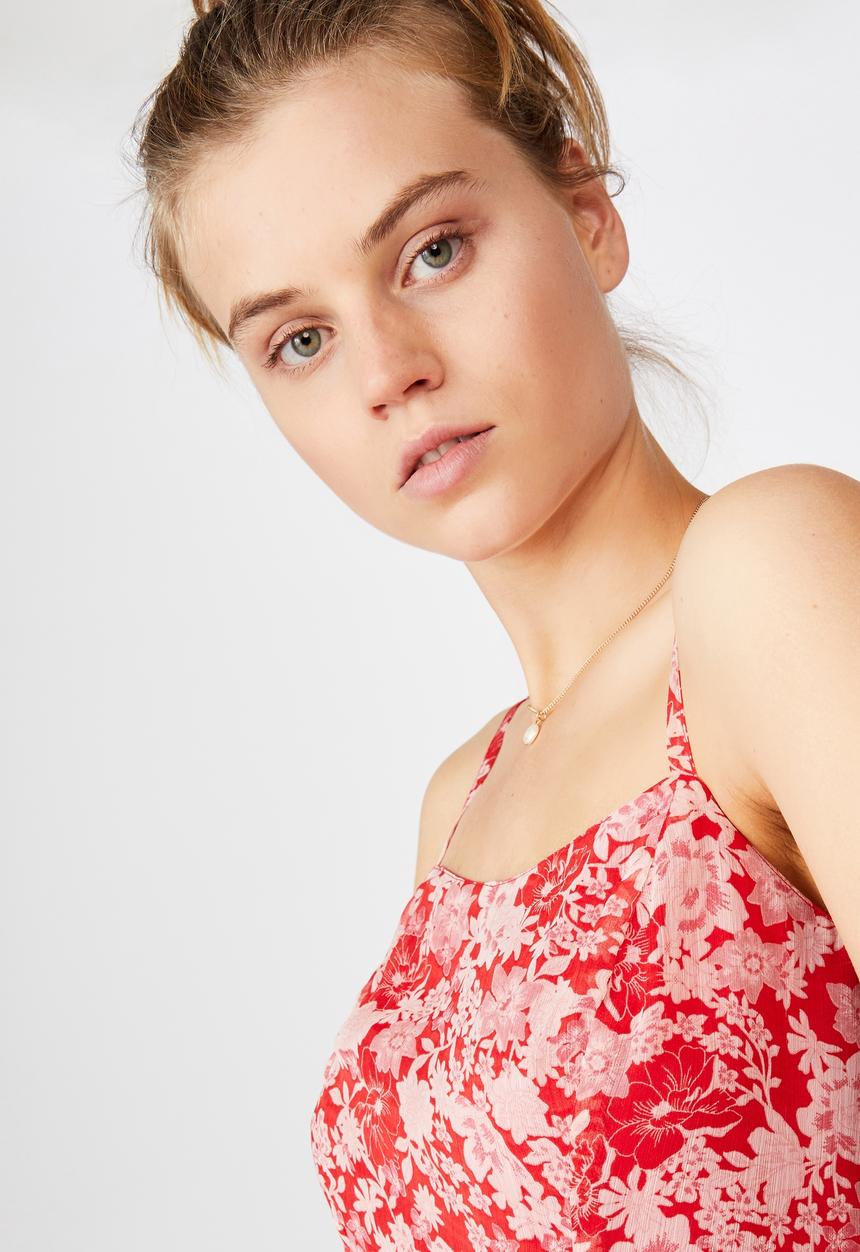 Cotton On - Woven jordy ruffle mini dress - pink 