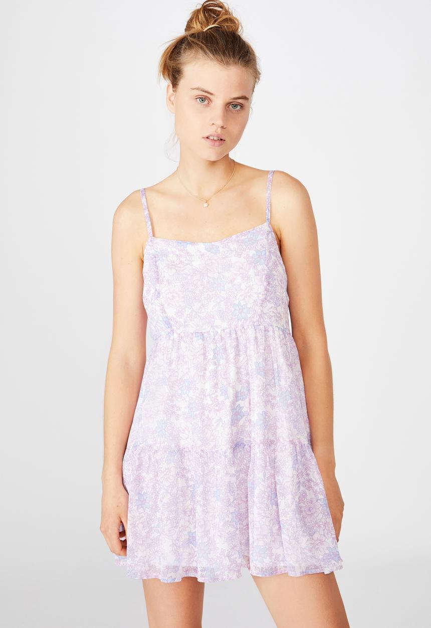 Cotton On - Woven jordy ruffle mini dress - lilac