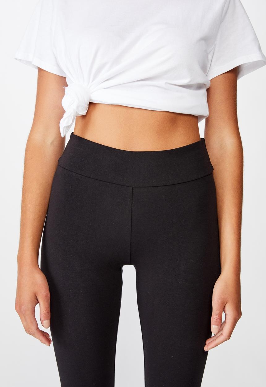 Cotton On - 3/4 high waisted dylan legging - black