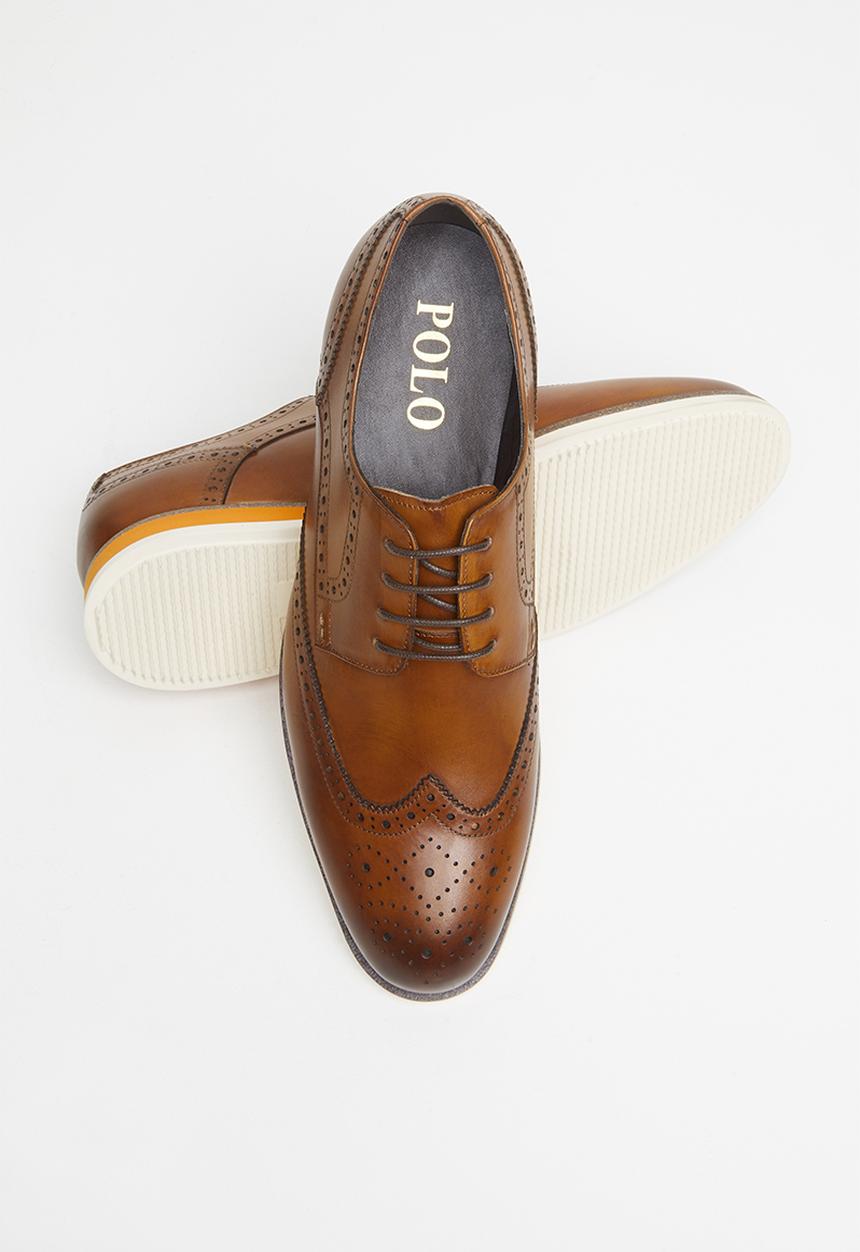 POLO - Mens Gibson wedge wing cap - tan
