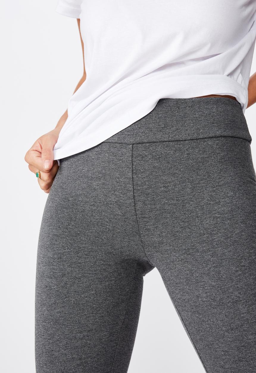 Cotton On - 3/4 high waisted dylan legging - charcoal marle