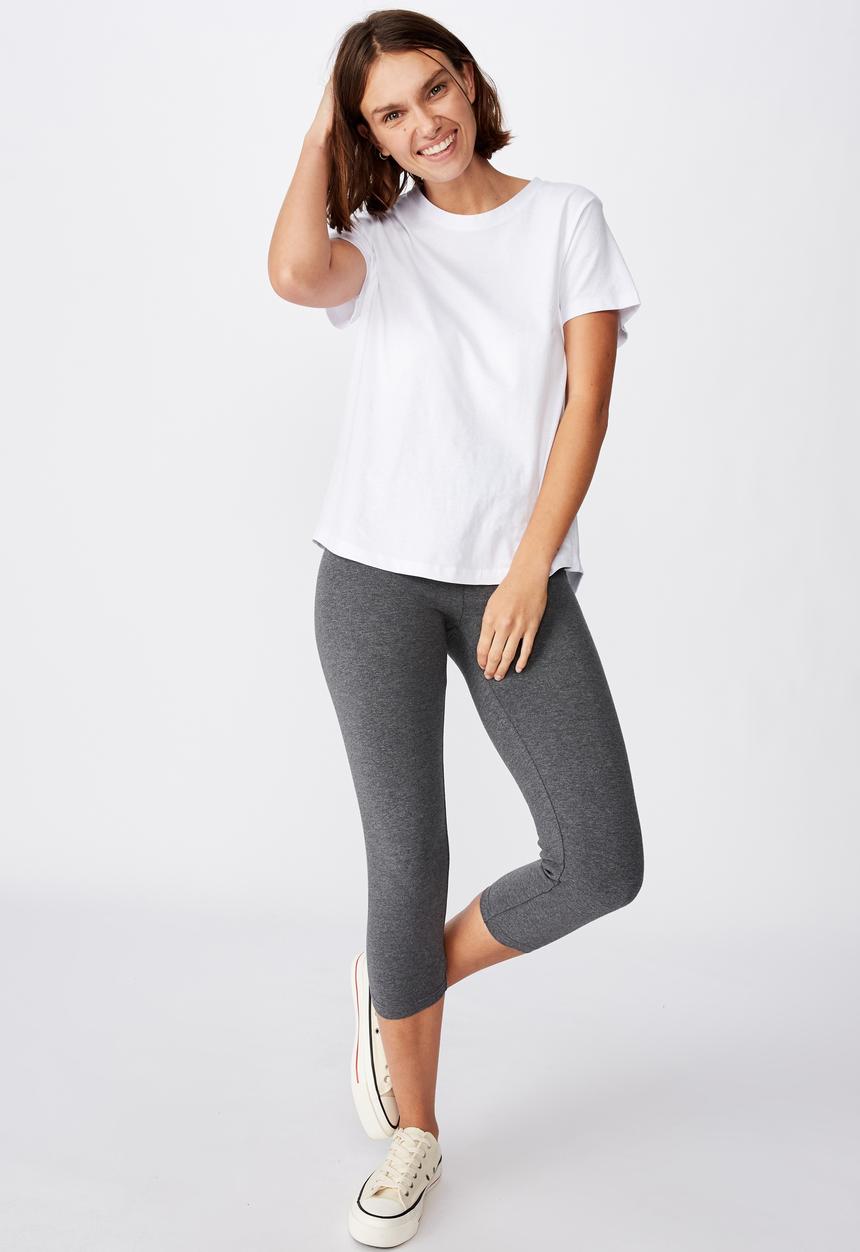 Cotton On - 3/4 high waisted dylan legging - charcoal marle