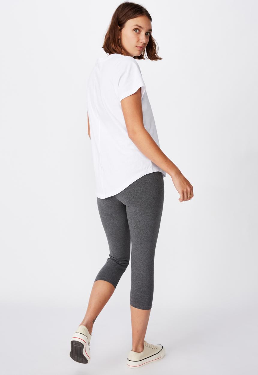 Cotton On - 3/4 high waisted dylan legging - charcoal marle