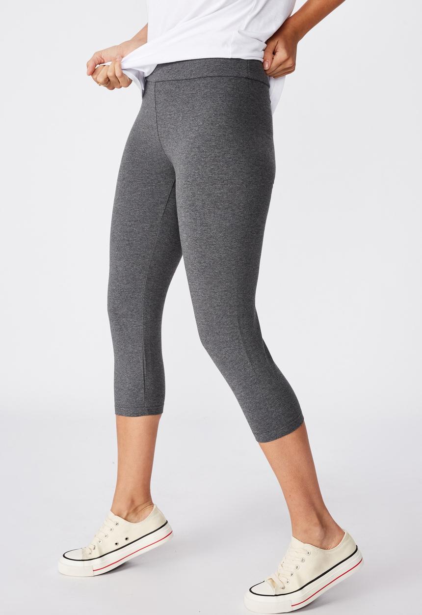 Cotton On - 3/4 high waisted dylan legging - charcoal marle