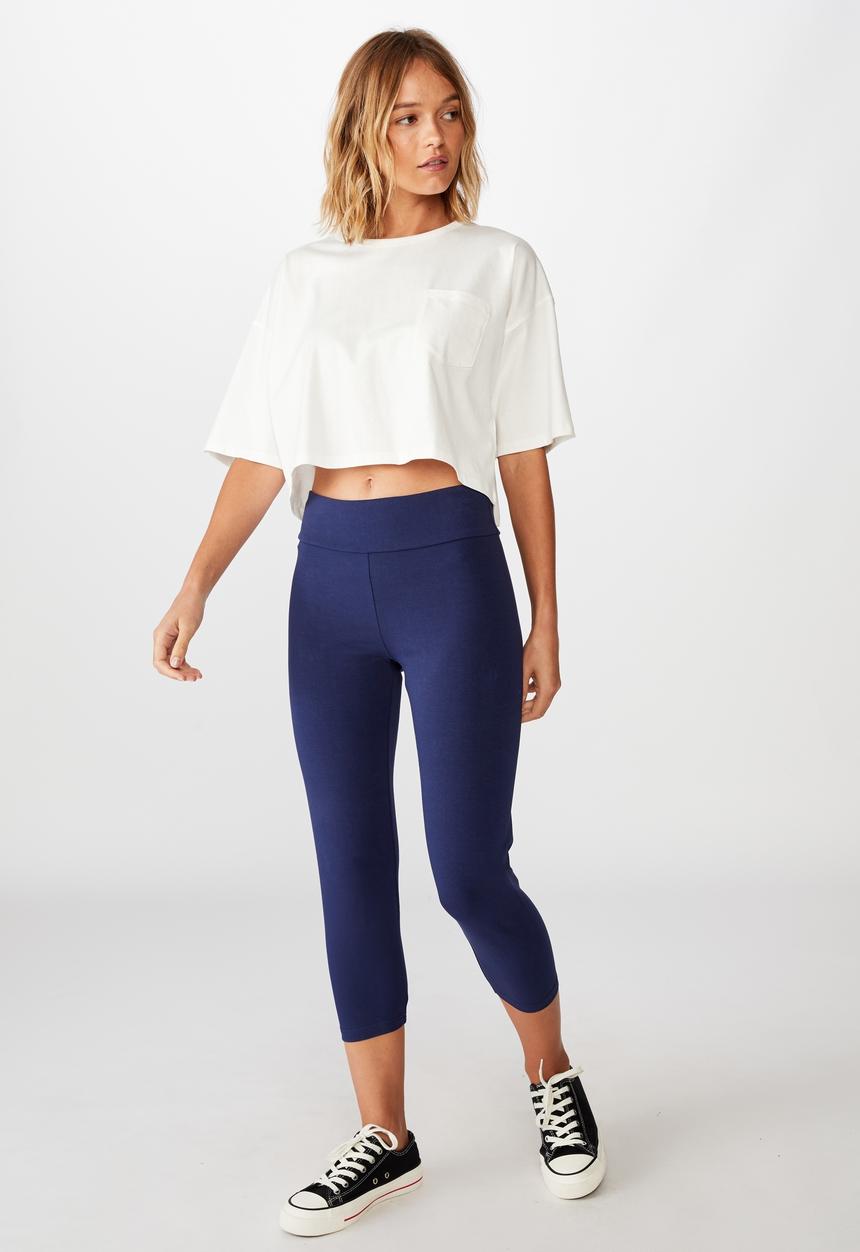 Cotton On - 3/4 high waisted Dylan legging - blue