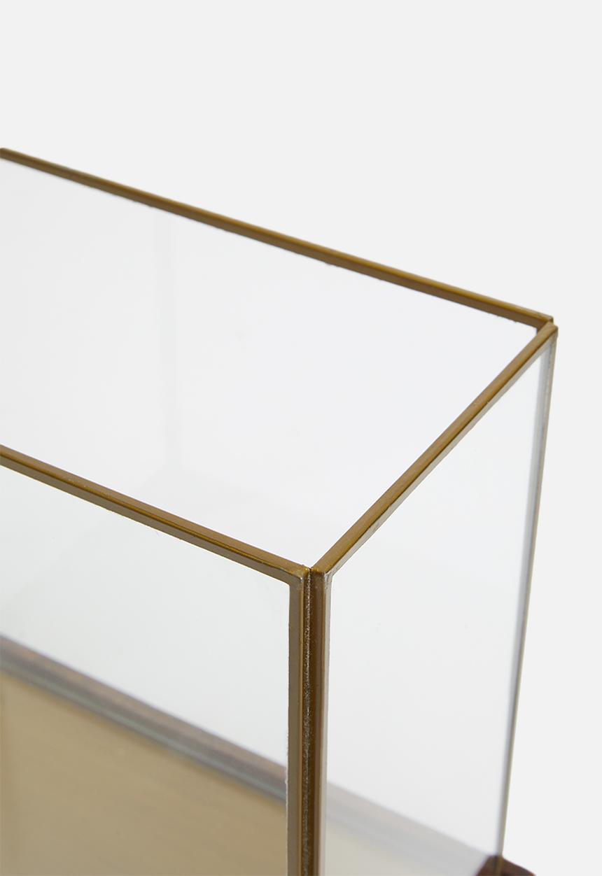 H&S - Rectangular glass lantern - brass antique gold
