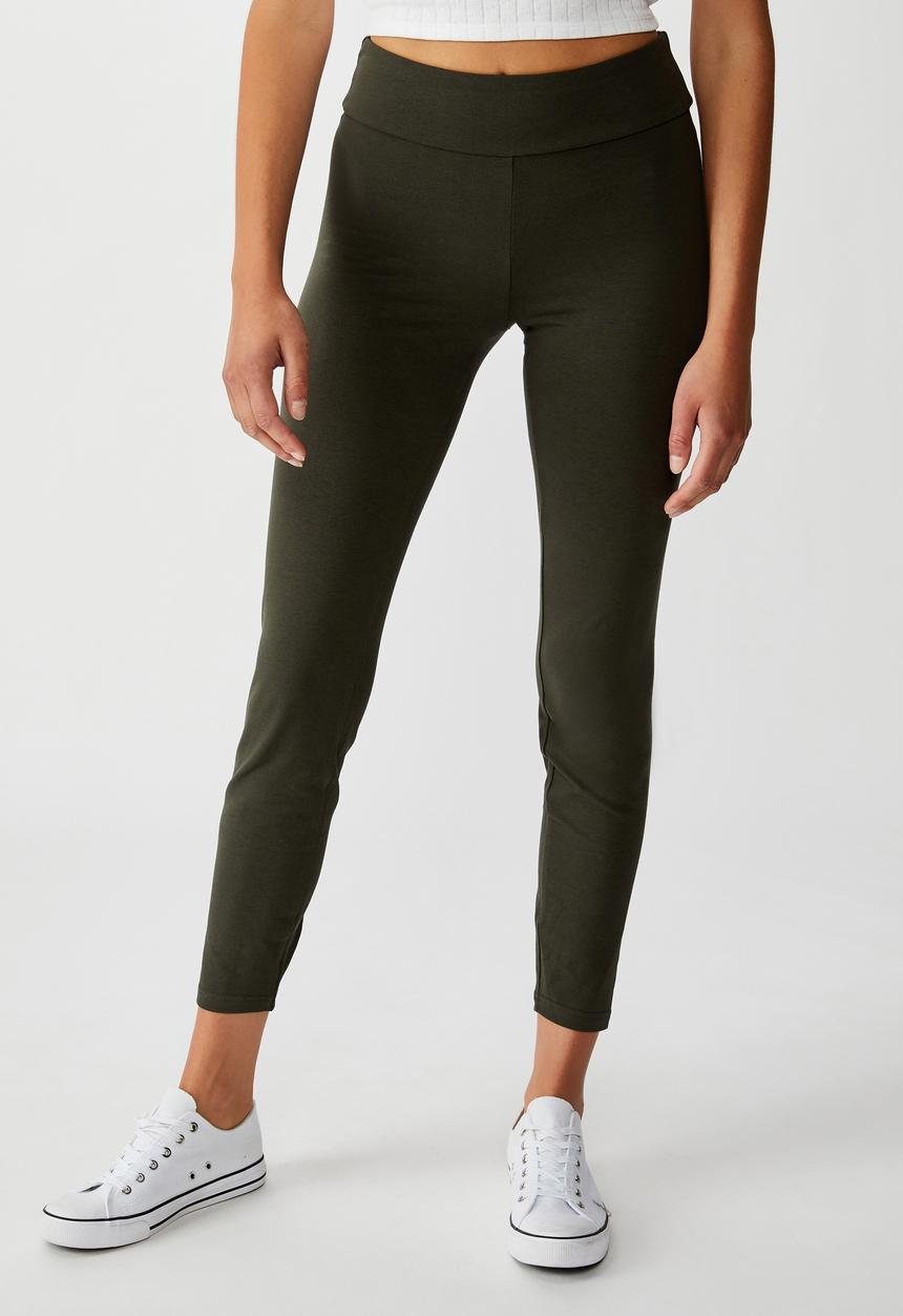Cotton On - High waisted dylan legging - green