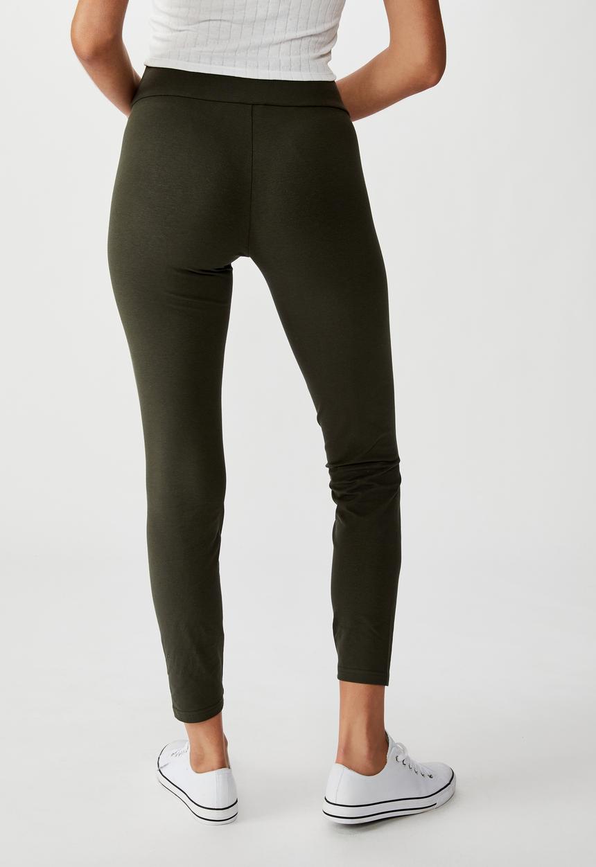 Cotton On - High waisted dylan legging - green
