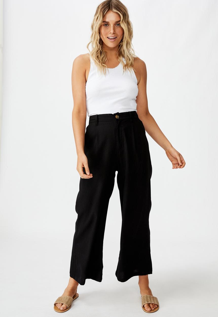 Cotton On - Cindy wide leg pant - black